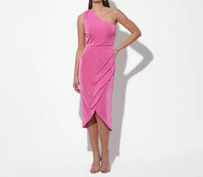 Adelyn Rae Nelly One Shoulder Knit Dress In Pink