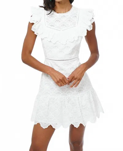 Adelyn Rae Nisha Eyelet Embroidered Mini Dress In White