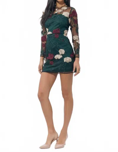 Adelyn Rae Noia Mini Dress In Rose Emerald In Green
