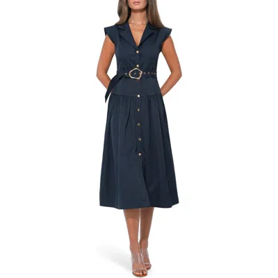 Adelyn Rae Olivia Shirtdress In Blue