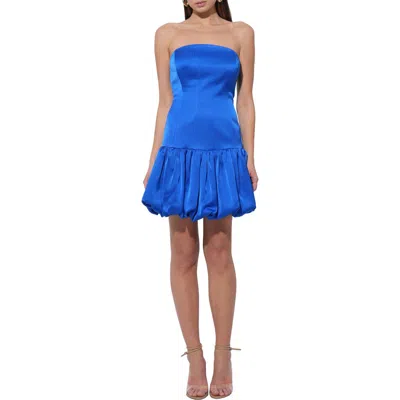 Adelyn Rae Paloma Strapless Bubble Minidress In Blue