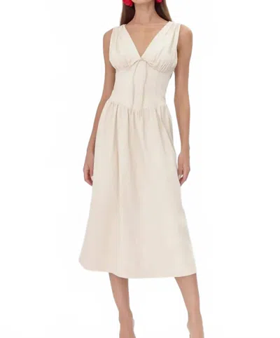 Adelyn Rae Penelope Faux Corset Dress In Creme In White