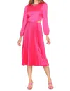 Adelyn Rae Pleated Cut Out Dress In Dark Pink In Pink