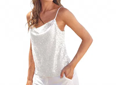 Adelyn Rae Priska Sequins Cami Top In Ivory In White