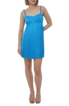 Adelyn Rae Reily Pleated Minidress In Blue