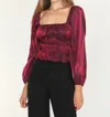 ADELYN RAE REMY PEPLUM BLOUSE IN RED