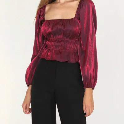 Adelyn Rae Remy Peplum Blouse In Red
