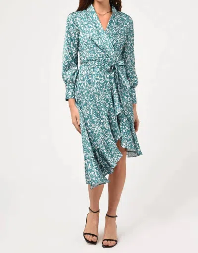 Adelyn Rae Rina Wrap Dress In Lake Teal In Blue