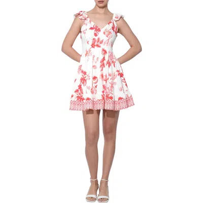 Adelyn Rae Rosa Floral Border Print Tiered Minidress In Multi