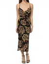 Adelyn Rae Rosalie Midi Dress In Black Multi In Multi