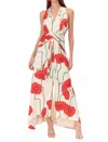 Adelyn Rae Rosalyn Abstract Rose Print Maxi Dress In Multi