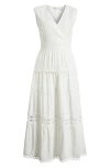Adelyn Rae Roxy Lace Trim Maxi Dress In White