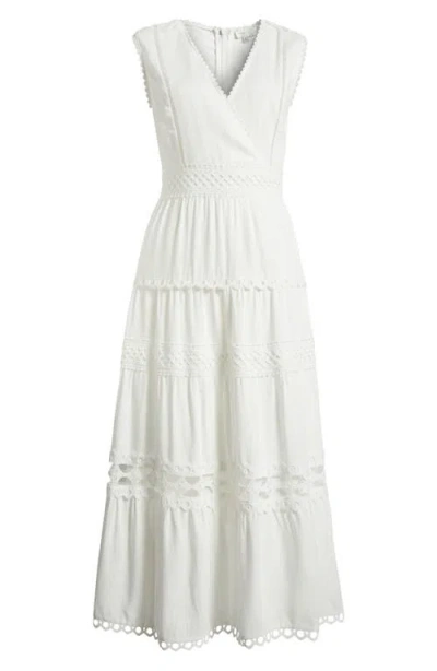 Adelyn Rae Roxy Lace Trim Maxi Dress In White