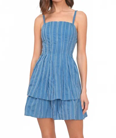 Adelyn Rae Royce Tiered Sundress In Blue In Multi
