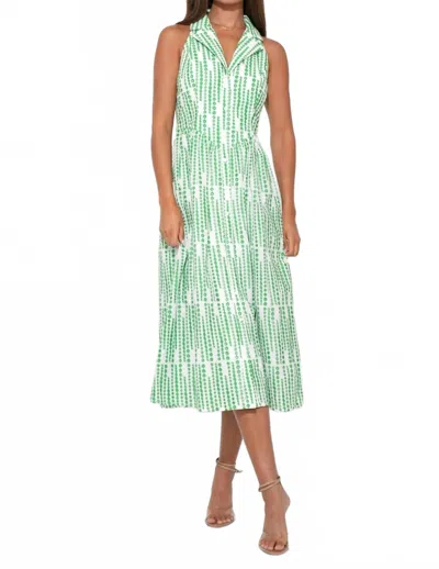 Adelyn Rae Ruby Halter Embroidered Midi Dress In Green