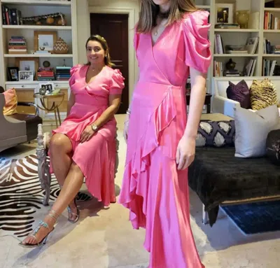 Adelyn Rae Ruffled Maxi Dress In Fuchsia In Pink