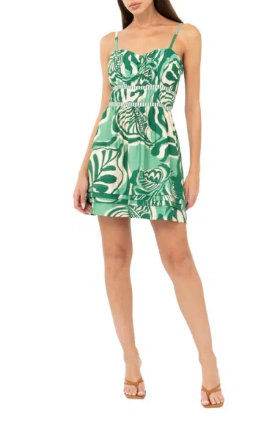 Adelyn Rae Runa Leaf Sleeveless Minidress In Amazon Green