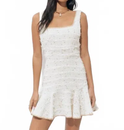 Adelyn Rae Salina Tweed Mini Dress In Ivory In White