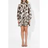Adelyn Rae Sharon Floral Print Long Sleeve Minidress In Brown