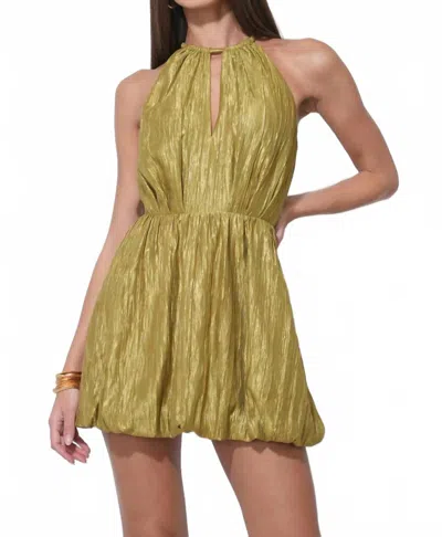 Adelyn Rae Shelley Bubble Satin Mini Dress In Chartreuse In Multi
