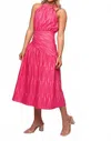 Adelyn Rae Sophie Embroidered Halter Midi Dress In Pink In Pink