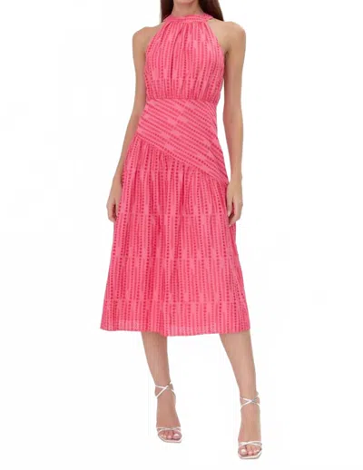 Adelyn Rae Sophie Halter Midi Dress In Pink