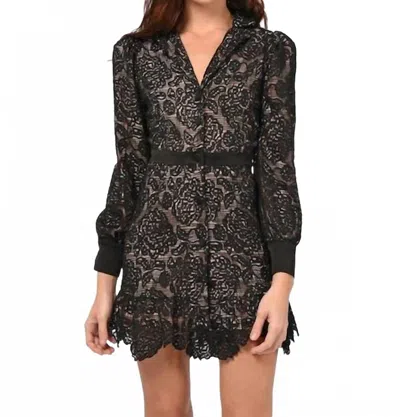 Adelyn Rae Sophie Lace Blazer Dress In Black/beige