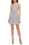 Adelyn Rae Stripe A-line Minidress In Navy