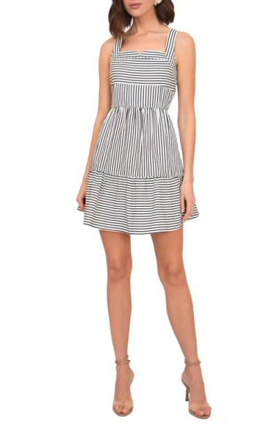 Adelyn Rae Stripe A-line Minidress In Navy