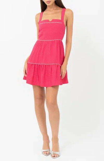 Adelyn Rae Stripe A-line Minidress In Pink