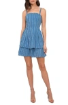 Adelyn Rae Stripe Tiered Minidress In Blue
