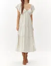 Adelyn Rae Tessa Midi Dress In Vanilla In White