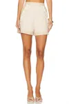 Adelyn Rae Traci Embroidered High-waist Shorts In Beige In Neutral