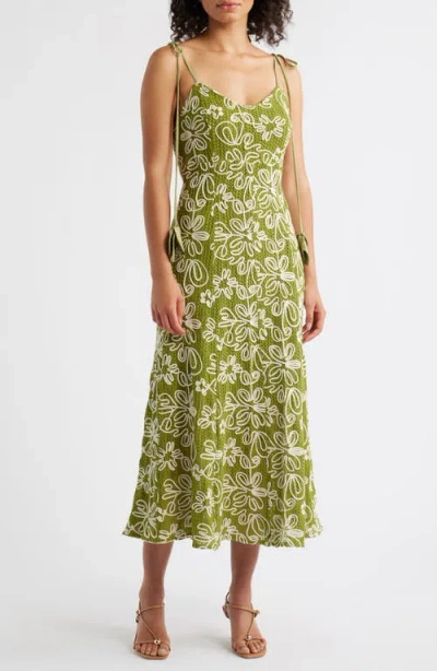 Adelyn Rae Trina Corded Midi Dress In Green