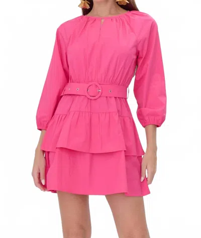 Adelyn Rae Trina Poplin Mini Dress In Fuchsia In Pink