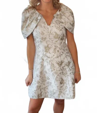 Adelyn Rae Vivian Cape Jacquard Mini Dress In Sage In Multi