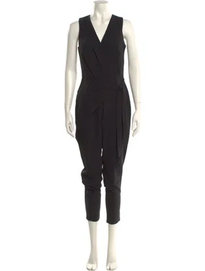 Pre-owned Adelyn Rae V-neck Jumpsuit In Black