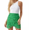 Adelyn Rae Janine Crochet Lace Mini Skirt In Green In Green