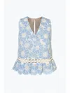 Adelyn Rae Women's Krissa Embroidered Top In Blue Chambray In Blue