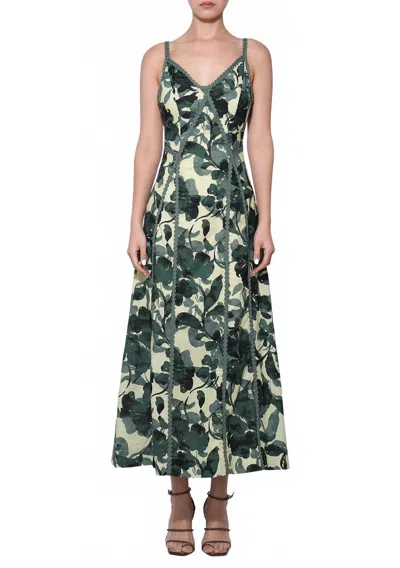 Adelyn Rae Women's Madison Contrast Slip Maxi Dress In Olive Multi In Green