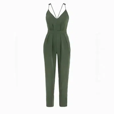 Adelyn Rae Women's Riviera Strappy Jumsuit In Olive In Metallic