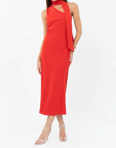 Adelyn Rae Women's Saffron Halter Midi Dress In Red