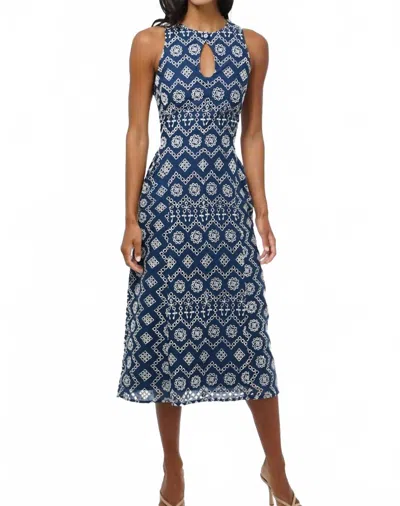 Adelyn Rae Women's Soraia Cotton Eyelet Midi Dress In Blue