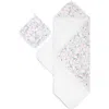Aden + Anais Kids'  2-pack Cotton Washcloth & Hooded Towel In Ma Fleur Pink