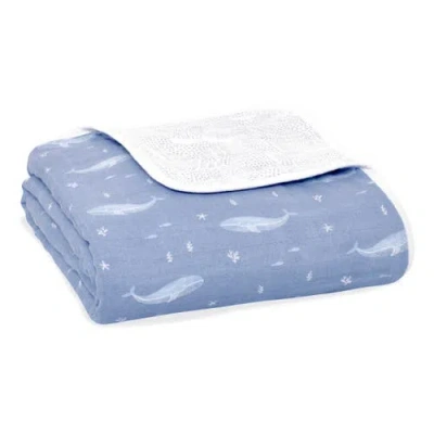 Aden + Anais Boutique 100% Organic Cotton Muslin Baby Blanket In Blue