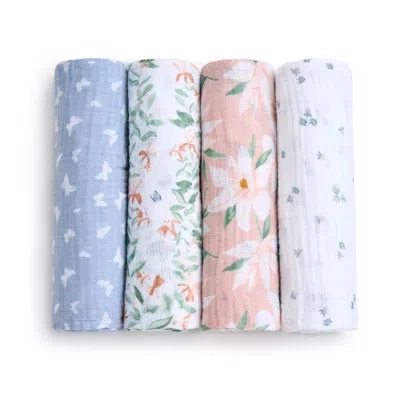 Aden + Anais Swaddle Cotton Muslin, Butterfly Garden 4 Pack In Multi