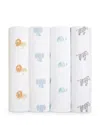 Aden And Anais 4 Pk. Printed Classic Swaddles In Animal Kingdom