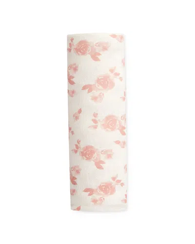 Aden And Anais Girls' Rose Print Snuggle Knit Swaddle Blanket - Baby In Pink
