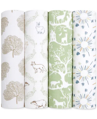 Aden By Aden + Anais Baby Boys Or Baby Girls Muslin Swaddles, Pack Of 4 In Green