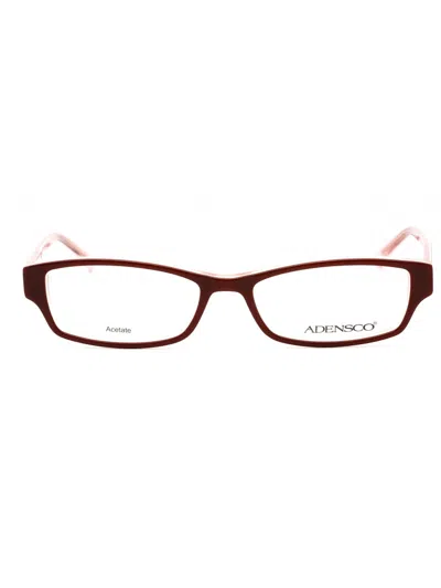 Adensco Ad 212 Eyeglasses In Burgundy Pink / Clear Lens